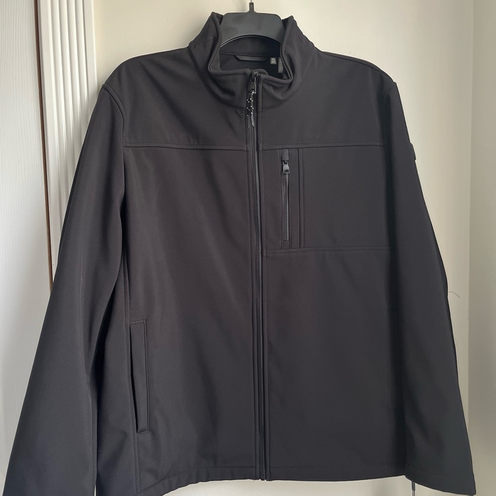 Calvin Klein Men’s Black Stretch Soft Shell Sherpa-Lined Jacket Size XXL